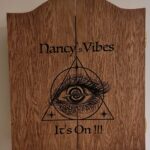 Cabinet with Led Light black wood texture