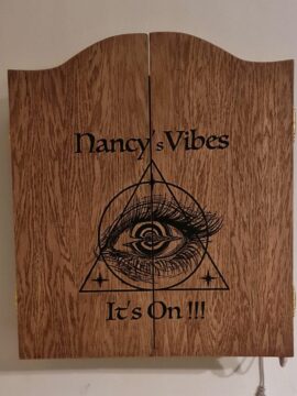 Cabinet with Led Light black wood texture